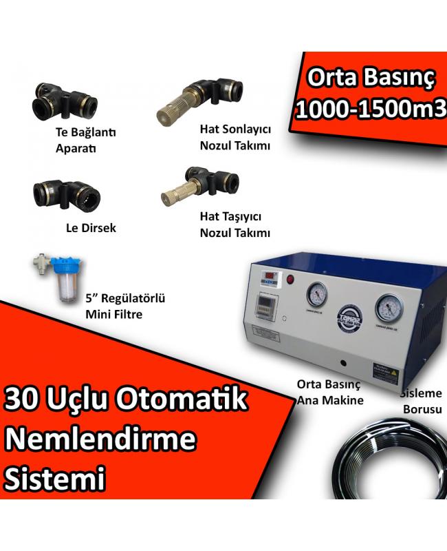 30 Uçlu Otomatik Nemlendirme Sistemi Orta Basınç 1000-1500m3 30 Uçlu Otomatik Nemlendirme Sistemi Orta Basınç 1000-1500m3